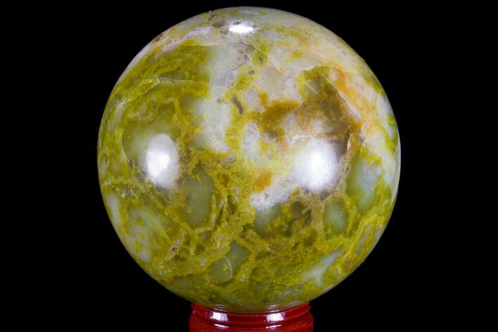 Polished Green Opal Sphere - Madagascar #78771